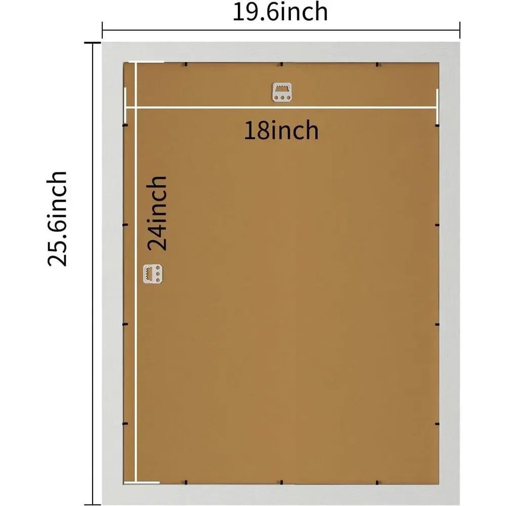 2PK White Wood 18x24 Picture Frame Plexiglass Wall Mount Photo Poster Display